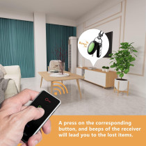 Localiseur Télécommande LED 131ft + Porte-Clés 4 Tags Bruit