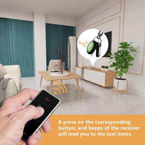 Localiseur Télécommande LED 131ft + Porte-Clés 4 Tags Bruit