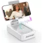 Support de téléphone portable JTEMAN avec enceinte Bluetooth sans fil - Cadeau, support bureau blanc