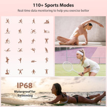 Montre Connectée Femme 2025 - Écran 1.85, 110+ Sports