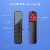 Détecteur Caméra Cachée Amélioré - Anti-Écoute IA, Traceur GPS & Scanner RF Portable Noir