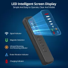 Détecteur Caméra Cachée AI - Scanner RF Portable 5 Niveaux