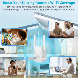 2025 WiFi Extender 1.2Gbps Dual Band, 12880 sq.ft, Ethernet Port