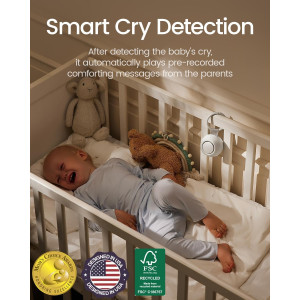 2025 Mom's Choice Award: Portable Sound Machine with AI Cry Detection & Bluetooth