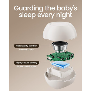 2025 Mom's Choice Award: Portable Sound Machine with AI Cry Detection & Bluetooth