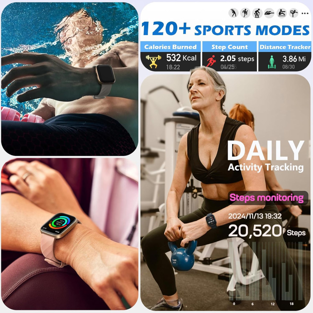 MorePro Smart Fitness Tracker: 24/7 Heart Rate, BP, Sleep & Call Features