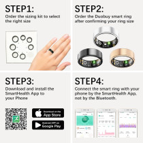 Smart Health Rings for Fitness: Heart Rate, Sleep & Step Tracker, IP68 Waterproof