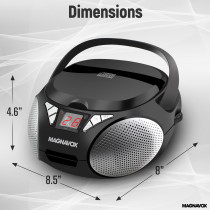 Magnavox MD6924 Boombox Portable CD AM/FM Noir LED AUX