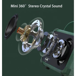 Enceinte Bluetooth Vintage Dosmix Retro Verte – Mini Sans Fil