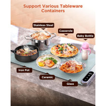FEPPO Food Warming Mat – Fast, Adjustable Graphene Heating Tray with Timer