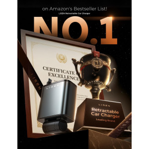 LISEN 69W Retractable Car Charger USB-C Fast Charger for iPhone & More