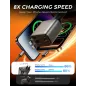 Chargeur Voiture Rétractable LISEN 69W USB-C Rapide, Accessoire Cadeau Noël pour iPhone 13-17 Pro Max
