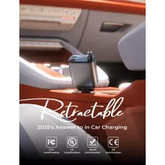 Chargeur Voiture Rétractable LISEN 69W USB-C Rapide iPhone
