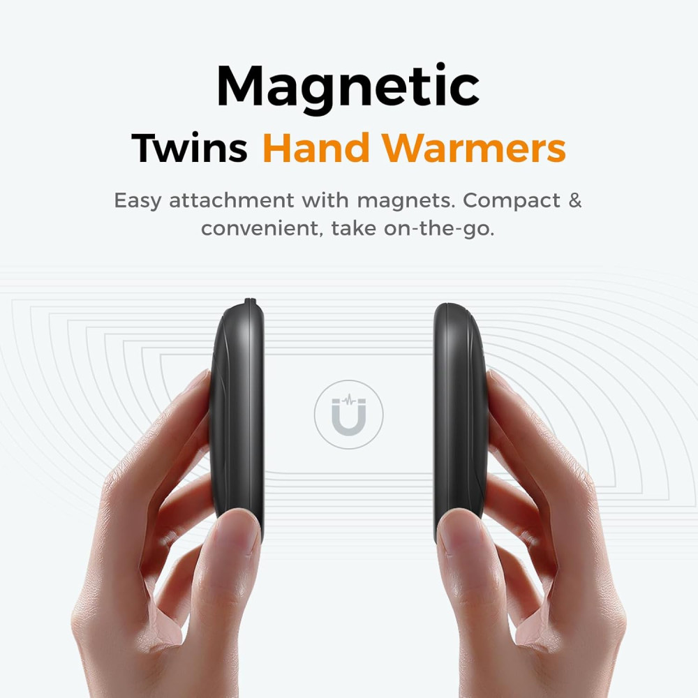 OCOOPA Rechargeable Magnetic Hand Warmers 2 Pack | UL Certified, Portable