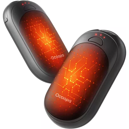 Chauffe-mains magnétique OCOOPA rechargeable 2 pcs, 3 réglages, portable, UL certifié, cadeau idéal Noël
