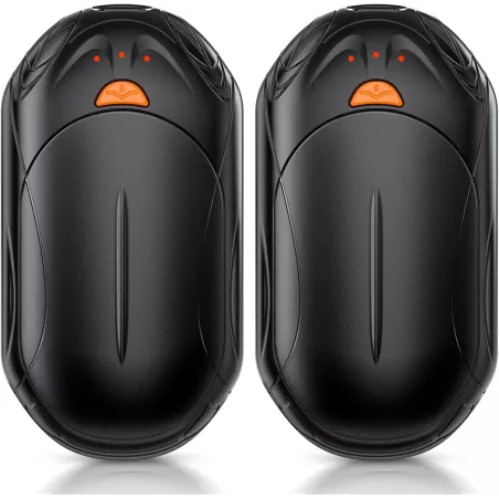 Chauffe-mains Rechargeables AI 2 pcs, Puce Intelligente, 20h Chauffage Sécurisé, Cadeau Noël