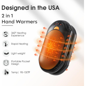 Rechargeable AI Hand Warmers 2 Pack – 20H Safe Heat, Portable Gifts