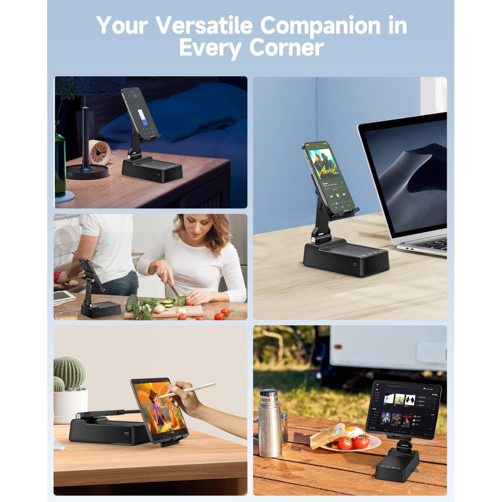 Bluetooth Phone Stand Speaker – Cool Gift for Men & Women, iPhone/Android Compatible