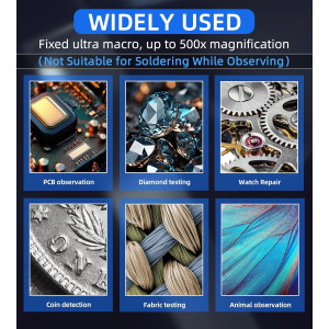 Loupe Numérique T TAKMLY 500x USB Écran 2 IPS Portable