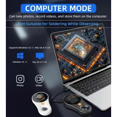 Loupe Numérique T TAKMLY 500x USB Écran 2 IPS Portable