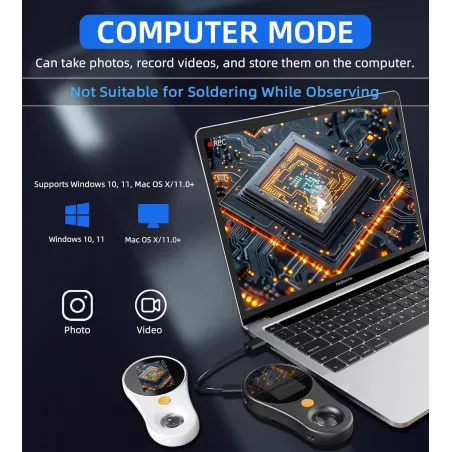 Loupe Numérique T TAKMLY 500x USB Écran 2 IPS Portable