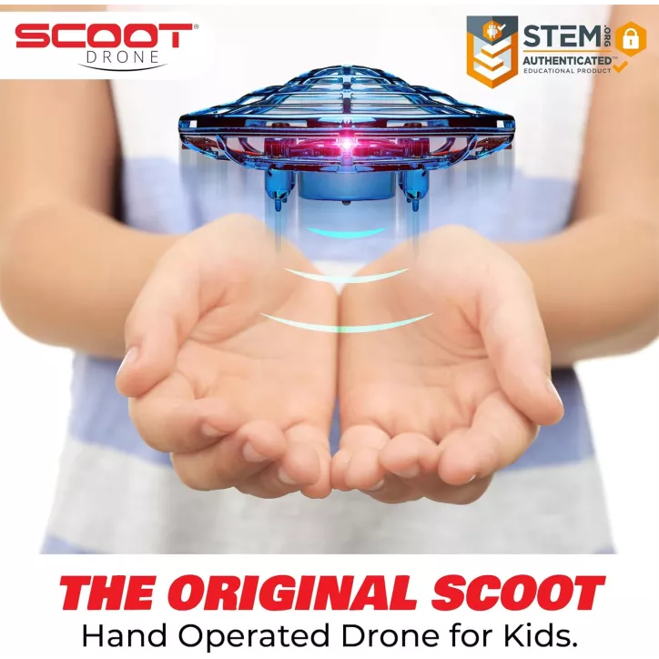 Force1 Scoot Drone Manuel LED Rechargeable - Mini Drone Capteur Mouvements pour Enfants & Adultes (Bleu)
