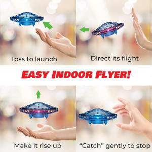 Force1 Scoot Hand-Operated Mini Drone for Kids & Adults – LED UFO Toy