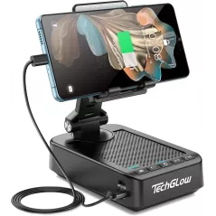 Support Téléphone Pliable TechGlow 360°, Enceinte Bluetooth, Power Bank - Cadeau High-Tech Cool