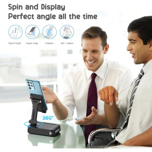 TechGlow Foldable Phone Stand with Bluetooth Speaker & Power Bank Gift