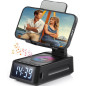 Bluetooth Speaker Phone Stand with Clock – Wireless Holder Gift for Men, Women, Dad, Mom, Husband, Boy