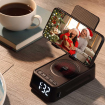 Wireless Phone Stand with Bluetooth Speaker & Clock - Ideal Gift for Him & Her