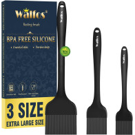 Walfos 3 Size Silicone Basting Brushes - Heat Resistant, Stainless Core