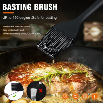 Walfos 3 Size Silicone Basting Brushes - Heat Resistant, Stainless Core