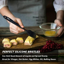 Walfos 3 Size Silicone Basting Brushes - Heat Resistant, Stainless Core