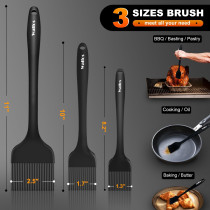 Pinceau Silicone Walfos 3 Taille, Résistant Haute Chaleur