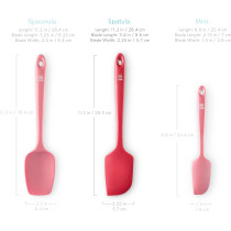DI ORO Large Heat-Resistant Silicone Spatula – 600ºF, Red, Pro-Grade