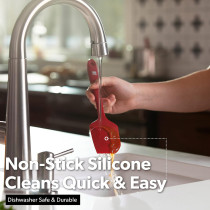 DI ORO Large Heat-Resistant Silicone Spatula – 600ºF, Red, Pro-Grade