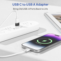 Elebase USB to USB-C Adapter 4Pack for iPhone 17, iPad, Samsung S25