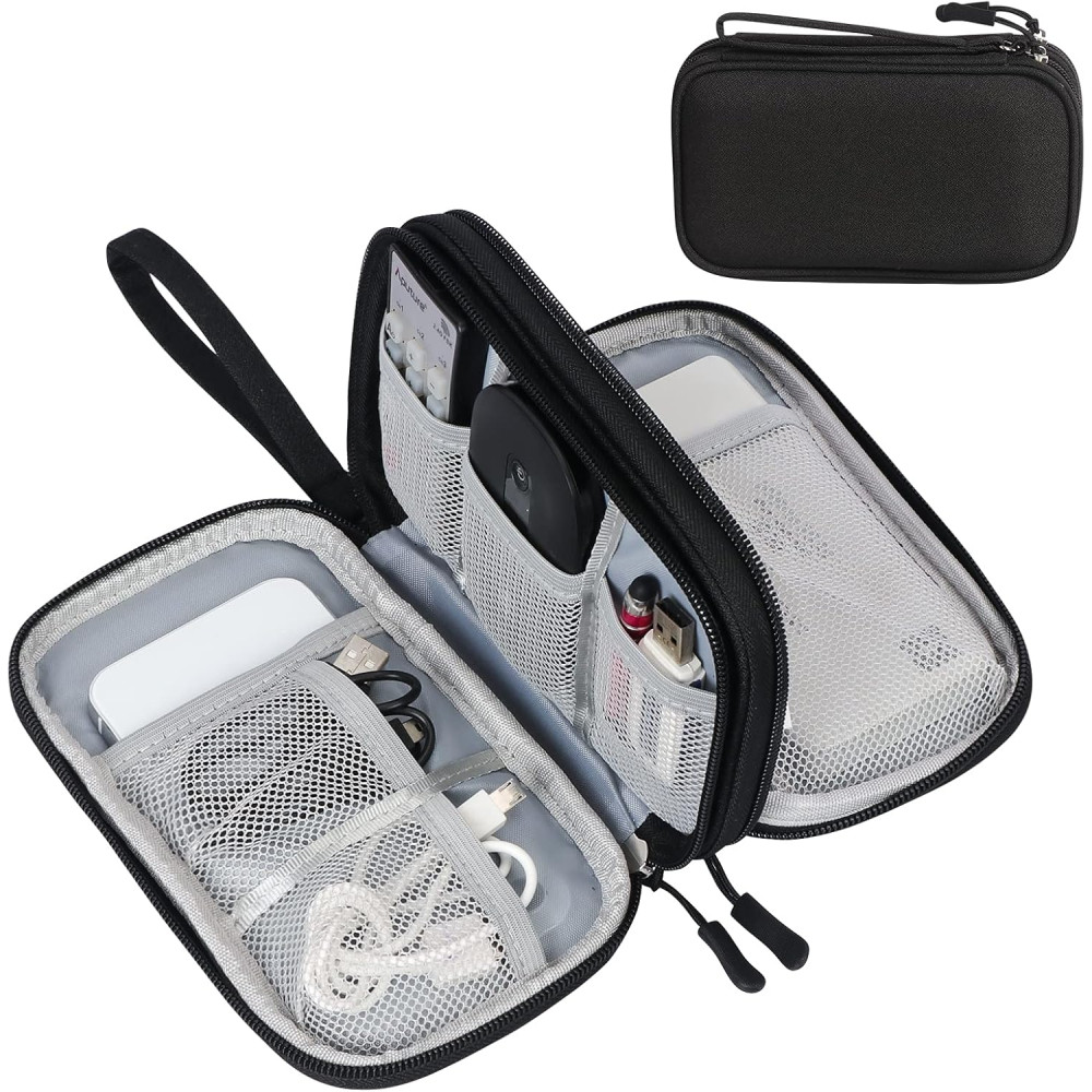 FYY Travel Cable Organizer Pouch – Waterproof, Portable, Double Layer Case