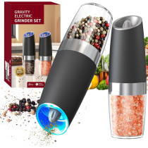 CIRCLE JOY Electric Salt & Pepper Grinder Set with LED Light & Adjustable Coarseness