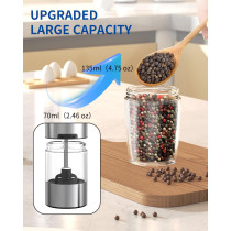 CIRCLE JOY Electric Salt & Pepper Grinder Set with LED Light & Adjustable Coarseness