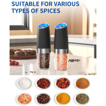 CIRCLE JOY Electric Salt & Pepper Grinder Set with LED Light & Adjustable Coarseness