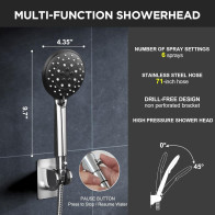 Veken Wide Rain Shower Head with Handheld – High Pressure Combo Set