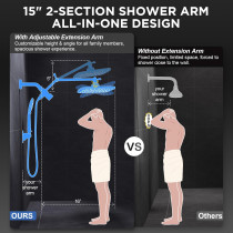 Veken Wide Rain Shower Head with Handheld – High Pressure Combo Set