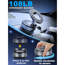 Upgraded 360° Nano Gel Magnetic Car Phone Holder for iPhone 17 Pro Max