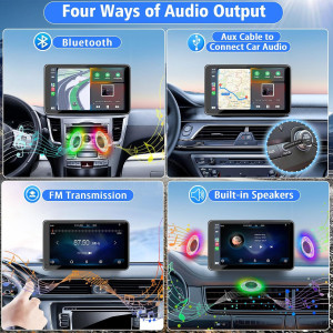 7 Portable Wireless Car Stereo with Apple CarPlay & Android Auto