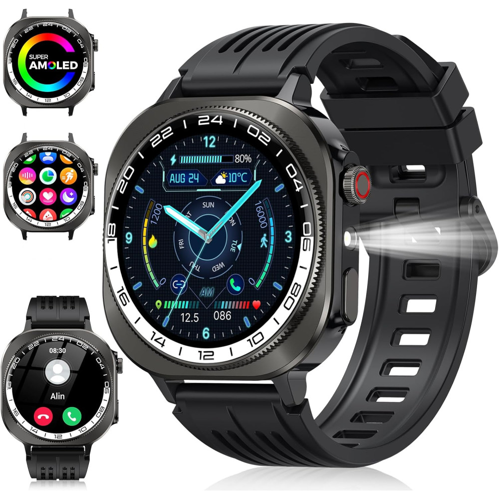 2025 Smart Watch 1.43 AMOLED, 60 Days, 130+ Sports, Heart Rate Monitor