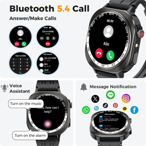 2025 Smart Watch 1.43 AMOLED, 60 Days, 130+ Sports, Heart Rate Monitor