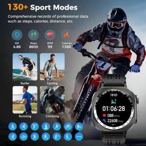 2025 Smart Watch 1.43 AMOLED, 60 Days, 130+ Sports, Heart Rate Monitor