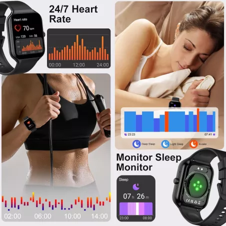 Montre Connectée 2025 Homme Femme 1.96 HD Étanche IP68